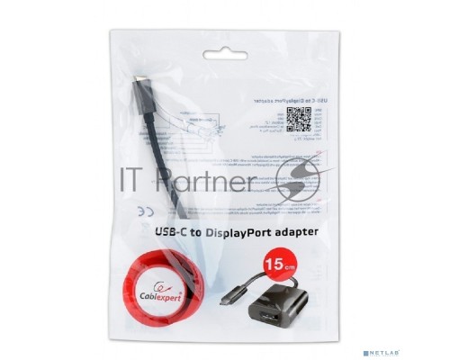 Переходник Cablexpert USB Type-C/DisplayPort, 15см, пакет (A-CM-DPF-01)