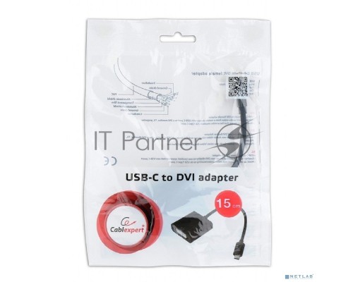 Переходник Cablexpert USB Type-C/DVI, 15см, пакет (A-CM-DVIF-01) Переходник Cablexpert USB Type-C/DVI, 15см, пакет (A-CM-DVIF-01)