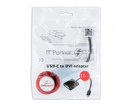 Переходник Cablexpert USB Type-C/DVI, 15см, пакет (A-CM-DVIF-01) Переходник Cablexpert USB Type-C/DVI, 15см, пакет (A-CM-DVIF-01)