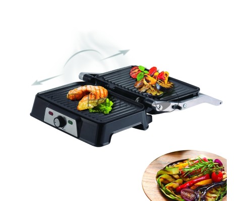 Электрический пресс-гриль Endever Grillmaster 220, серебристый/черный