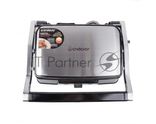 Электрический пресс-гриль Endever Grillmaster 220, серебристый/черный