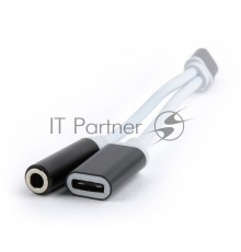 Переходник Cablexpert USB Type-C/Jack3.5 F+ Type-C F, черный, пакет (CCA-UC3.5F-02)