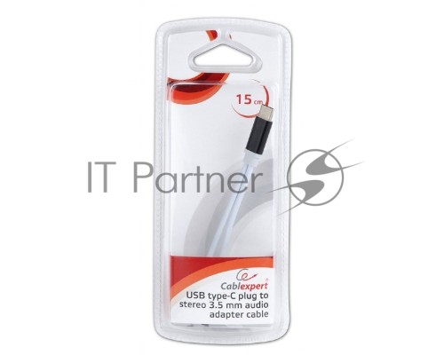 Переходник Cablexpert USB Type-C/Jack3.5 F+ Type-C F, черный, пакет (CCA-UC3.5F-02)
