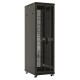 Шкаф настенный Hyperline TTB-4781-DD-RAL9004 19-дюймовый, 47U, 2277x 800х 1000 мм (ВхШхГ), передняя и задняя распашные перфорированные двери (75%), ручка с замком, крыша нового типа, цвет черный
