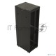 Шкаф настенный Hyperline TTB-4781-DD-RAL9004 19-дюймовый, 47U, 2277x 800х 1000 мм (ВхШхГ), передняя и задняя распашные перфорированные двери (75%), ручка с замком, крыша нового типа, цвет черный