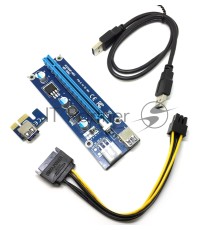 Переходник/удлинитель Espada USB Riser card PCI-E x1 Male to PCI-E x16 Female с питанием 6Pin, EpciEkit, в комплекте кабель usb 3.0