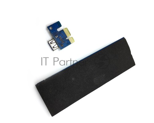 Переходник/удлинитель Espada USB Riser card PCI-E x1 Male to PCI-E x16 Female с питанием 6Pin, EpciEkit, в комплекте кабель usb 3.0