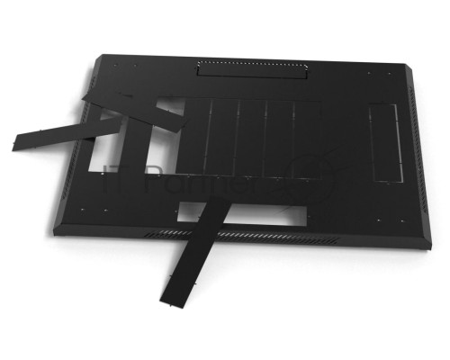 Шкаф напольный Hyperline TTB-4268-AS-RAL9004 19-дюймовый, 42U, 2055x 600х 800 мм (ВхШхГ), передняя стеклянная дверь со стальными перфорированными боковинами, задняя дверь сплошная, ручка с замком