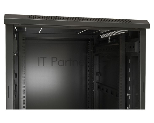 Шкаф напольный Hyperline TTB-4268-AS-RAL9004 19-дюймовый, 42U, 2055x 600х 800 мм (ВхШхГ), передняя стеклянная дверь со стальными перфорированными боковинами, задняя дверь сплошная, ручка с замком