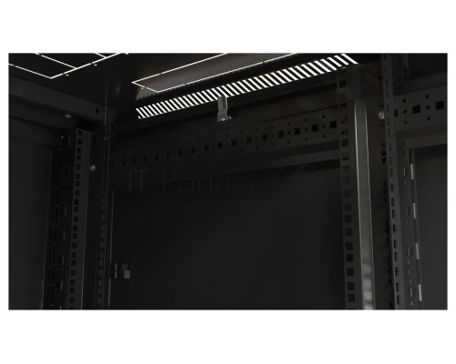 Шкаф напольный Hyperline TTB-4268-AS-RAL9004 19-дюймовый, 42U, 2055x 600х 800 мм (ВхШхГ), передняя стеклянная дверь со стальными перфорированными боковинами, задняя дверь сплошная, ручка с замком
