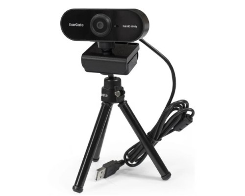 [веб камеры ] ExegateEX294484RUS Веб-камера ExeGate Stream C925 Wide FullHD T-Tripod (1920х1080, 1080P, USB, микрофон, поворотное крепление, кабель 1,5 м, Win Vista/7/8/10, Mac OS, черная, RTL)