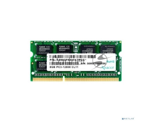 Оперативная память Apacer 8Gb DDR3 1600MHz (pc-12800) SO-DIMM Retail AS08GFA60CATBGC/DS.08G2K.KAM