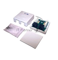 Настенная розетка, 2 порта RJ-45 категории 6, STP, белая