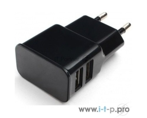 Адаптер питания Cablexpert MP3A-PC-12 100/220V - 5V USB 2 порта, 2.1A, черный Адаптер питания Cablexpert MP3A-PC-12 100/220V - 5V USB 2 порта, 2.1A, черный