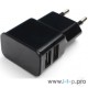 Адаптер питания Cablexpert MP3A-PC-12 100/220V - 5V USB 2 порта, 2.1A, черный