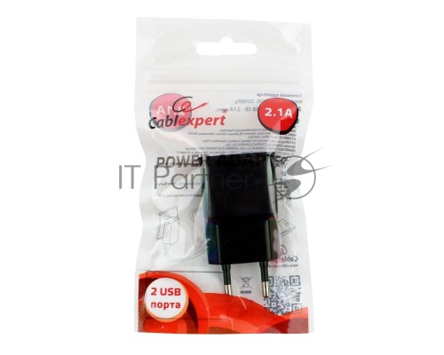 Адаптер питания Cablexpert MP3A-PC-12 100/220V - 5V USB 2 порта, 2.1A, черный Адаптер питания Cablexpert MP3A-PC-12 100/220V - 5V USB 2 порта, 2.1A, черный