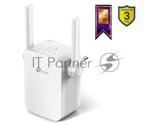 Усилитель TP-Link Wi-Fi AC750 Wi-Fi Range Extender, Wall Plugged,  433Mbps at 5GHz + 300Mbps at 2.4GHz, 802.11ac/a/b/g/n, 1 10/100M LAN, WPS button, 2 fixed antennas поставляется без кабеля RJ-45
