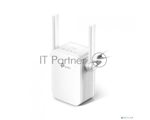 Усилитель TP-Link Wi-Fi AC750 Wi-Fi Range Extender, Wall Plugged,  433Mbps at 5GHz + 300Mbps at 2.4GHz, 802.11ac/a/b/g/n, 1 10/100M LAN, WPS button, 2 fixed antennas поставляется без кабеля RJ-45