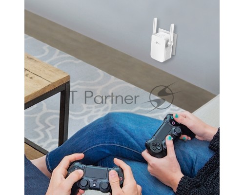 Усилитель TP-Link Wi-Fi AC750 Wi-Fi Range Extender, Wall Plugged,  433Mbps at 5GHz + 300Mbps at 2.4GHz, 802.11ac/a/b/g/n, 1 10/100M LAN, WPS button, 2 fixed antennas поставляется без кабеля RJ-45