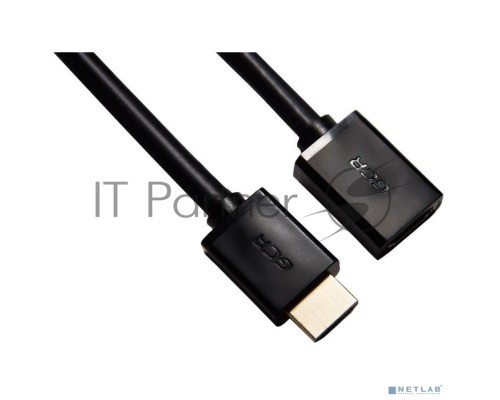 Удлинитель Greenconnect 3.0m v2.0 HDMI-HDMI черный, OD7.3mm, 28/28 AWG, позолоченные контакты, Ethernet 18.0 Гбит/с, 19M / 19F, (GCR-HMFR6-BB3S-3m), тройной экран Удлинитель Greenconnect 3.0m v2.0 HDMI-HDMI черный, OD7.3mm, 28/28 AWG, позолоченные контакты, Ethernet 18.0 Гбит/с, 19M / 19F, (GCR-HMFR6-BB3S-3m), тройной экран