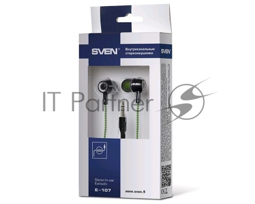 Наушники вкладыши SVEN E-107 Black-Green