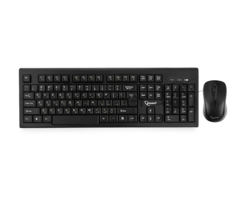 Комплект клавиатура+мышь беспроводные Gembird KBS-8002, 2.4ГГц, черный, 104 клавиши+2 кнопки+колесо кнопка, 1000DPI, батарейки в комплекте