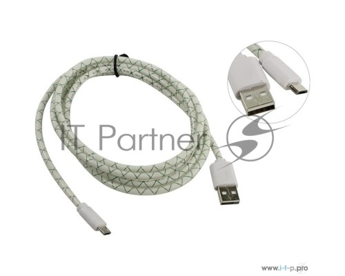 Кабель Greenconnect Кабель 2A micro USB 2.0  1.5m бело-зеленый, белые коннекторы, 28/24 AWG, AM / microB 5pin, (GCR-UA9MCB3-BD-1.5m), морозостойкий.поддержка функции быстрой зарядки 2A