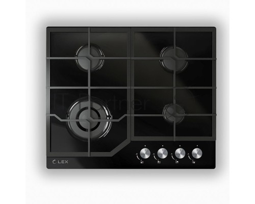 Панель варочная LEX GVG 640-1 BL  газовая 1000-3500Вт 4конфорки газ контроль