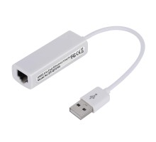 Bion Переходник с кабелем USB A - RJ45, 100мб/с, 10 см, белый [BXP-A-USBA-LAN-100]