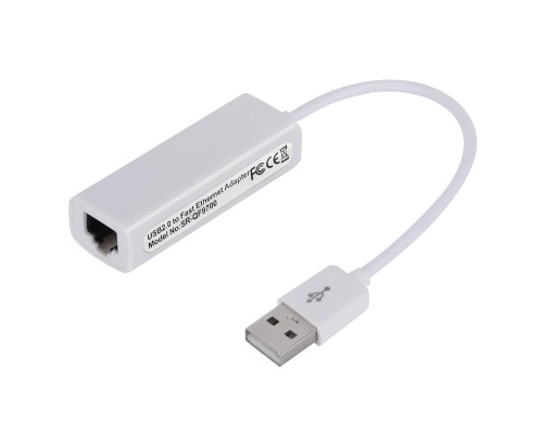 [переходники] Bion Переходник с кабелем USB A - RJ45, 100мб/с, 10 см, белый [BXP-A-USBA-LAN-100]