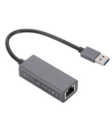 Bion Переходник с кабелем USB A - RJ45, 1000мб/с, алюминиевый корпус, 15 см, черный [BXP-A-USBA-LAN-1000]