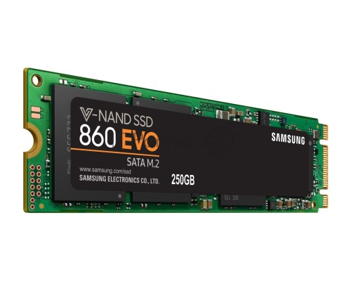 Накопитель SSD Samsung 860 EVO 250GB M.2  Samsung  (R550/W520Mb/s, V-NAND, SATA 6Gb/s, 2280) (MZ-N6E250BW)
