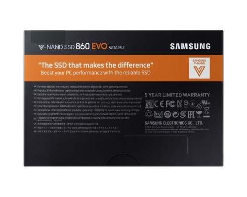 Накопитель SSD Samsung 860 EVO 250GB M.2  Samsung  (R550/W520Mb/s, V-NAND, SATA 6Gb/s, 2280) (MZ-N6E250BW)
