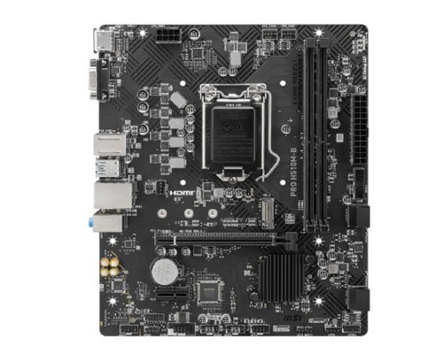 [Материнская плата] MSI PRO H510M-B { S1200, Intel®H470, 2xDDR4-2933 HDMI+VGA, 1xPCI-Ex16, 1xPCI-Ex1, 4xSATA3, 1xM.2, 8 Ch Audio, GLan, (4+4)xUSB2.0, (2+2)xUSB3.2, 1xPS/2