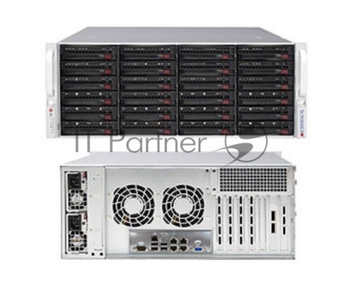 Платформа SuperMicro 6049P-E1CR24H noCPU(2)Scalable/TDP 70-205W/ no DIMM(16)/ 3108RAID HDD(24)LFF/ 2x10Gbe/ 5xFH/ 2x1200W