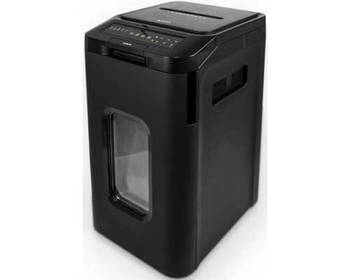 [Гелеос уничтожители] ГЕЛЕОС Уничтожитель документов АП55-5,     DIN P-5 (5 ур-нь секр.), фрагмент 1,9х12мм,   АВТОПОДАЧА 400 лист  (70г/м2), пл.карты/скрепки/скобы, 55 литров   