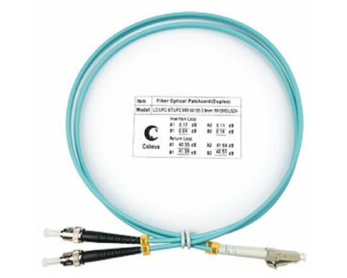 [Cabeus Патч-корды волоконно-оптические, пигтейлы] Cabeus FOP-50-LC-ST-1m ШНУР ОПТИЧЕСКИЙ DUPLEX LC-ST 50/125 MM OM3 1М LSZH