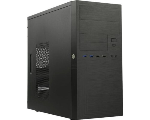 [Корпус] ES555BK PM-450ATX U3*2+TypeC*2+2*combo Audio; intrusion switch; power button lock; Extra 2xHDD cage; plastic screwless parts [6188250]
