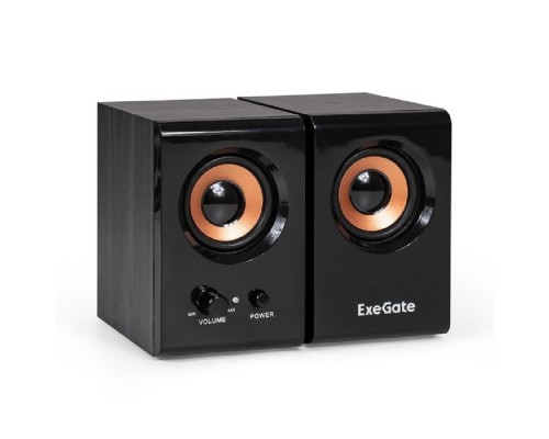 [Колонки EXEGATE] ExeGate Maestro SPS-605 (Активная, питание 220В, 2х3Вт, 30-18000Гц, цвет черный, дерево, разъем для наушников, Color Box)
