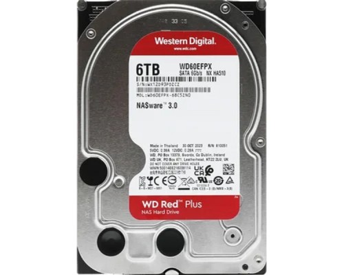 [Жесткий диск] 6TB WD NAS Red Plus (WD60EFPX) {Serial ATA III, 5400- rpm, 256Mb, 3.5
