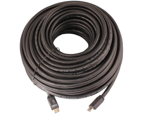 [кабели] Кабель аудио-видео LAZSO WH-111 HDMI (m)/HDMI (m) 35м. позолоч.конт. черный (WH-111(35M))