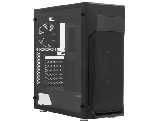[Корпус] ZALMAN Z1 PLUS Корпус без БП, боковое окно (закаленное стекло), черный,  ATX