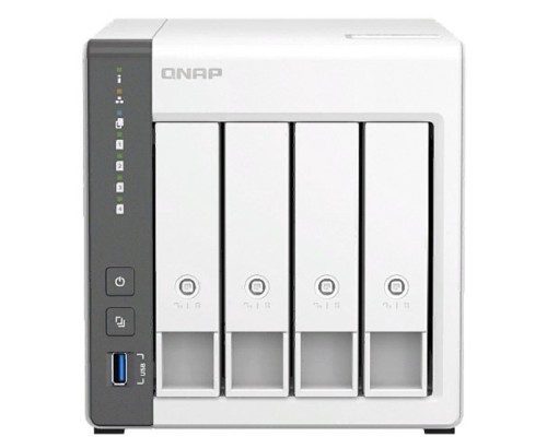 [Дисковый массив] QNAP D4 (REV. C) Сетевое хранилище без дисков/ channel NAS 4 HDD trays. ARM 4-core Cortex-A55 2.0GHz, RAM 4 GB (max), 1x2.5GbE, 1x1GbE, 2xUSB 2.0 port,1xUSB 3.2 Gen 1