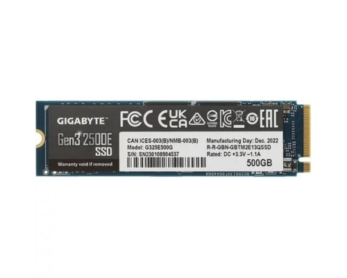 [носитель информации ] Gigabyte SSD M.2 500GB 2500E G325E500G  NVMe PCIe 3.0