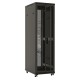 Шкаф напольный Hyperline TTB-4268-DD-RAL9004 19-дюймовый, 42U, 2055x 600х 800 мм (ВхШхГ), передняя и задняя распашные перфорированные двери (75%), ручка с замком, крыша нового типа, цвет черный