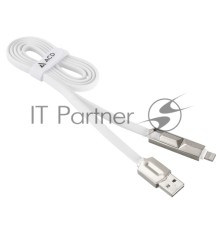 USB кабель ACD-DUAL Lightning / MicroUSB ~ USB-A 2в1, TPE, 1м, белый (ACD-U924-PMW)
