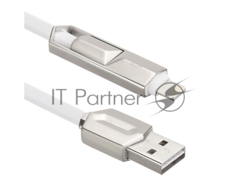 USB кабель ACD-DUAL Lightning / MicroUSB ~ USB-A 2в1, TPE, 1м, белый (ACD-U924-PMW)