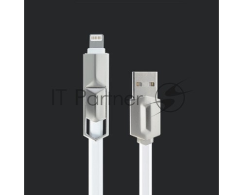 USB кабель ACD-DUAL Lightning / MicroUSB ~ USB-A 2в1, TPE, 1м, белый (ACD-U924-PMW)