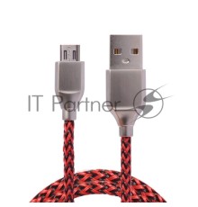 USB кабель ACD-Titan MicroUSB ~ USB-A Нейлон, 1м, красно-черный (ACD-U927-M1R)