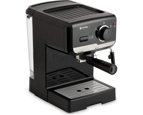 Кофеварка рожковая Vitek VT-1502 черный, исп. кофе - молотый, 1.5 л, 1050 Вт, 15 Бар.